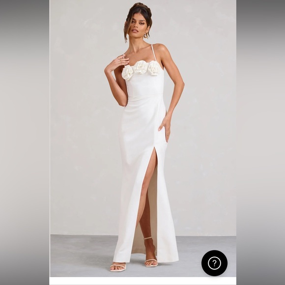 BUTTERCUP
WHITE STRAPPY FLORAL SPLIT MAXI DRESS - Picture 4 of 7